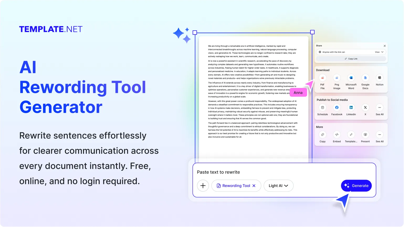 Free AI Rewording Tool, AI Text Rewriter Online [ No Signup ]
